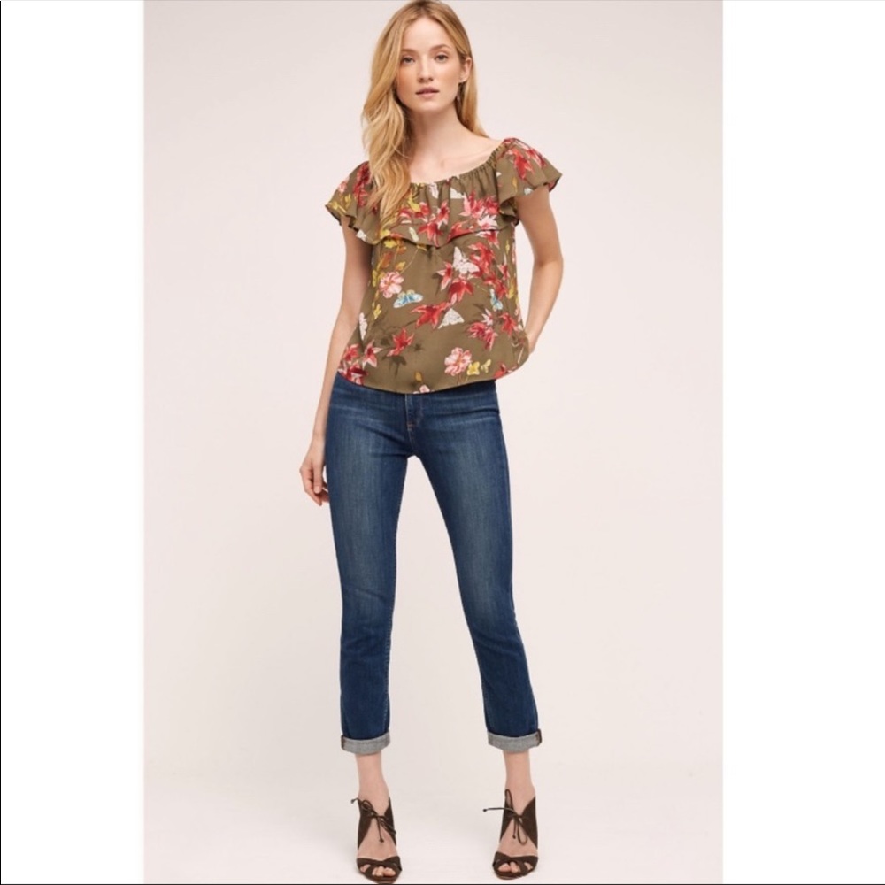 Anthropologie Maeve Vallita Off The Shoulder Floral Top Size S - Picture 10 of 13